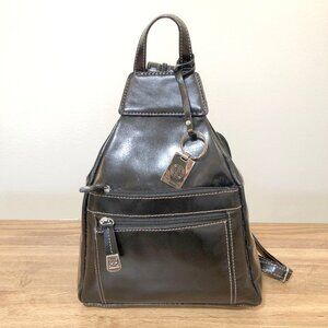 Black Leather Backpack Bag Giani Bernini Small Vintage Womens Girls